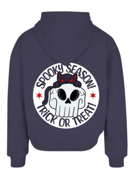 Spooky Season Custom Hoodie – Halloween Cat & Skull Graphic Pullover