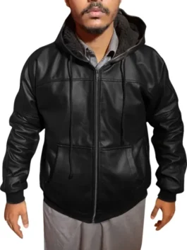 Stylish Tejada hooded leather jacket