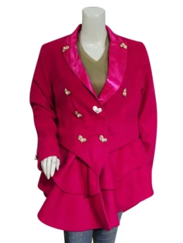 Ted Lasso Keeley Pink Heart Button Blazer
