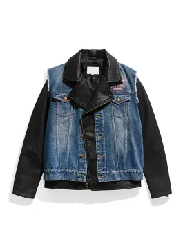 WWE Triple H Denim Leather Jacket