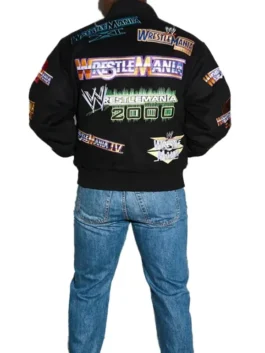 WWE WrestleMania 1-21 Black Varsity Jacket