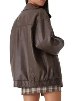 Womens Brown Baggy Leather Jacket