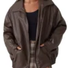 Womens Brown Baggy Leather Jacket