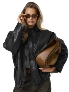 oversized leather jacket women