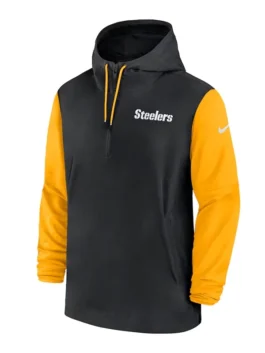 Alternative view of Pittsburgh Steelers Sideline Pre-Game Half-Zip Hoodie Jacket