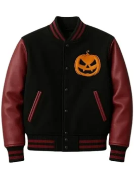 Fiery Pumpkin Varsity Jacket