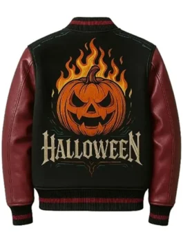 Fiery Pumpkin Varsity Jacket