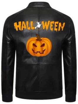Halloween Black Leather Motorcycle Jacket