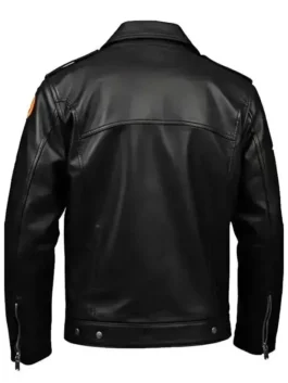 Halloween Black Trucker Leather Jacket
