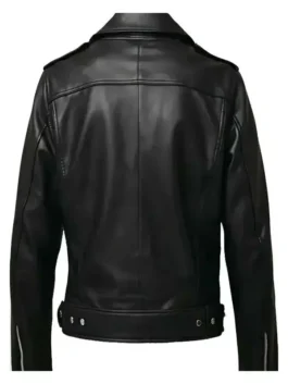 Halloween Patches Black Leather Jacket 2