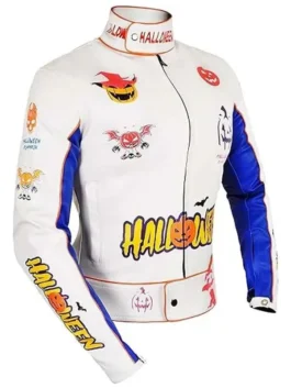 Halloween Pumpkin Printed Racer Jacket