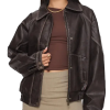 Jaxton Vegan Leather Jacket Brown