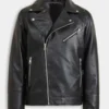 Men’s Black Leather Biker Jacket 3