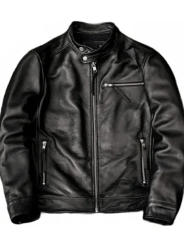 Men’s Real Leather Biker Jacket 4