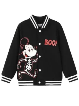 Mickey Skeleton Black Varsity Jacket 2