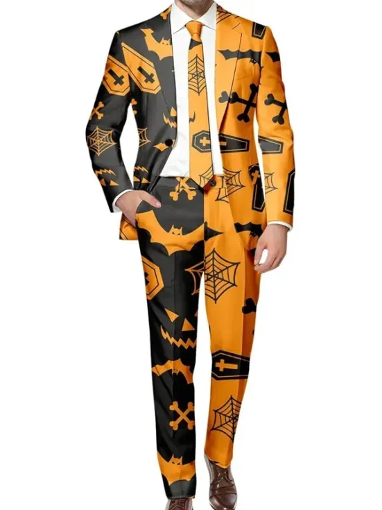 Orange and Black Coffin Suit