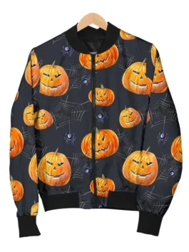 Pumpkin Halloween Bomber Jacket
