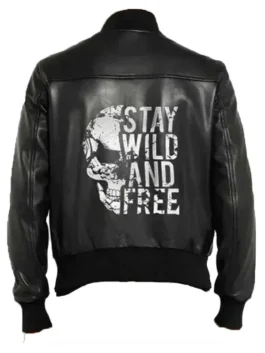 Stay Wild Black Leather Jacket