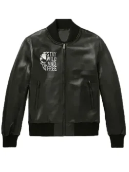 Stay Wild Black Leather Jacket