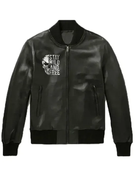 Stay Wild Black Leather Jacket