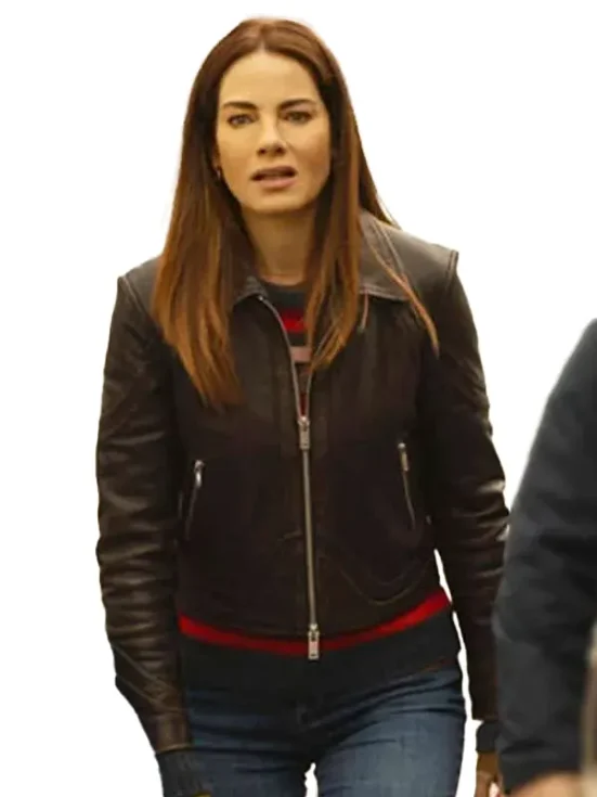 Michelle Monaghan The Family Plan 2 Leather Jacket 4