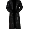 Iconic Morpheus Fishburne alligator coat with embossed leather pattern, belt design