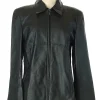 Front view of the zip-up Jacqueline Ferrar leather jacket, featuring a classic collar.