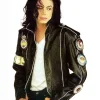 Michael Jackson Elizabeth Taylor Tribute Black Leather Jacket