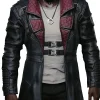 Full-body image of Idris Elba Cyberpunk coat as Solomon Reed from Phantom Liberty. This is the distinctive black Solomon Reed cyberpunk 2077 coat.