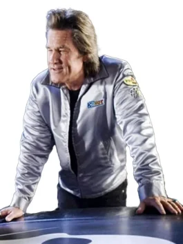 profile of the Death Proof Kurt Russell Stuntman Mike Jacket, showing the white Derby patch.