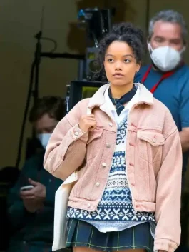 Whitney Peak Gossip Girl 2021 Zoya Lott Pink Sherpa Jacket