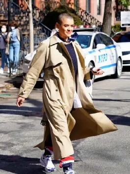 Julien Calloway Gossip Girl 2021 Jordan Alexander Trench Cotton Coat