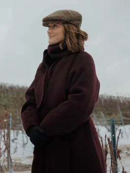 Minka Kelly Maroon Coat