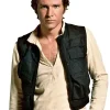 A men’s dark olive cotton utility vest, the Return of the Jedi Vest, featuring multiple cargo pockets.