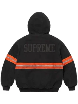 Supreme-Reflective-Stripe-Black-Hooded-Work-Jacket