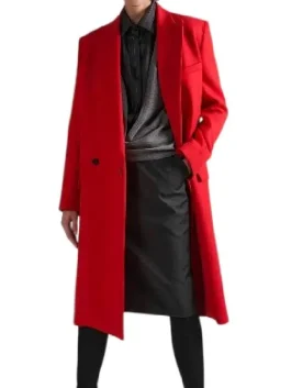 Emily in Paris Season 5 Lily Collins wool trench coat with a tailored long fit.