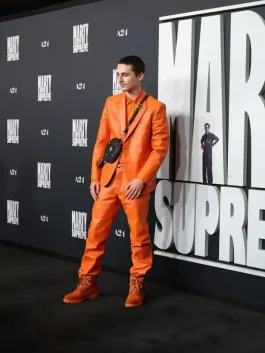 Timothée Chalamet Orange Suit