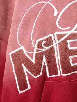 Close up of Landon Barker I’m a Mess hoodie embroidered logo with clean stitching detail.