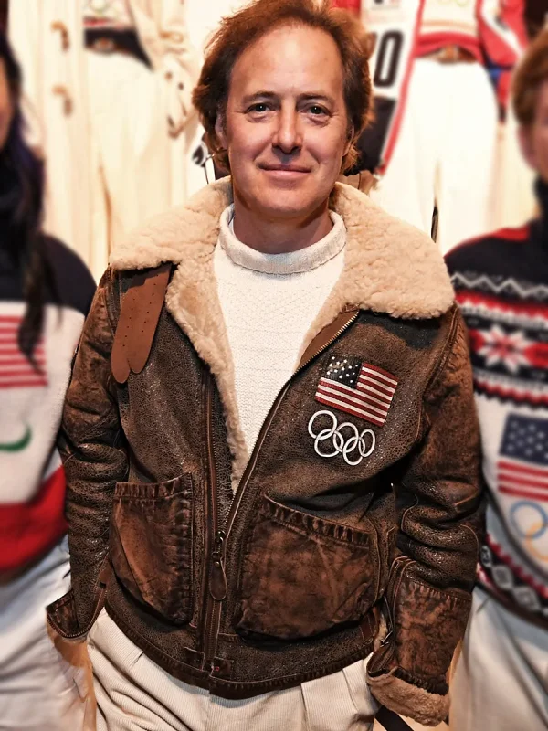 2026 Winter Olympics Polo Ralph Lauren Team USA Leather Jacket details.