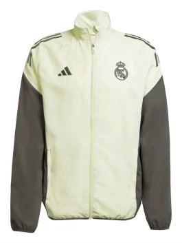 Adidas training tracksuit jacket 25-26 in lime green showing full zip front and sporty fit