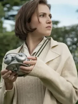 Front view of Seven Dials Brent long coat with clean collar, button front and smart winter fit for daily styling