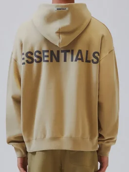 The back view of a Fear Of God Essentials Pullover Hoodie showing the smooth finish.