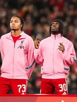 The vibrant Z.N.E Anthem Jacket Pink with a full zip and high-neck collar.