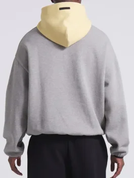 Back view of Los Angeles Lakers Essentials hoodie. Shows the oversized fit, dropped shoulders, and premium fleece finish.