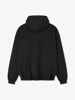 Back view of unisex Lakers black 90s hoodie showing clean back finish and relaxed fit for casual wear