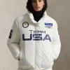 Olympics 2026 Team USA white down puffer jacket showing padded winter style and clean sporty look for daily wear