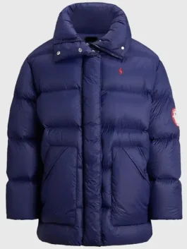 Polo Ralph Lauren Winter Olympics 2026 Team USA navy down puffer jacket showing padded look and daily winter styling