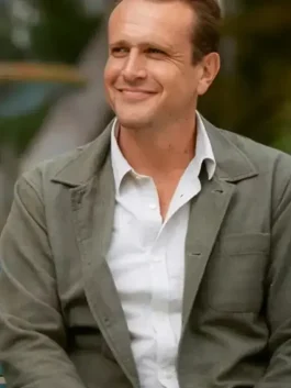 Close-up of Shrinking Jimmy cotton jacket showing fabric texture, stitching detail and clean finishing