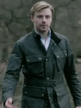A Slow Horses Black Jacket front view as worn by Jack Lowden in the series.