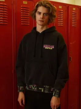 Stranger Things x PacSun Upside Down hoodie with front graphic, hooded style and long sleeves